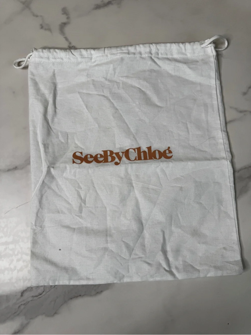 See By Chloe Dust Bag 13X11 White Drawstring